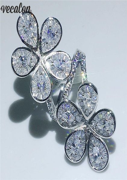 vecalon big flower ring 925 sterling silver water drop diamond engagement wedding band rings for women finger jewelry9018939, Slivery;golden
vecalon big flower ring 925 sterling silver water drop diamond engagement wedding band rings for women finger jewelry9018939, Slivery;golden