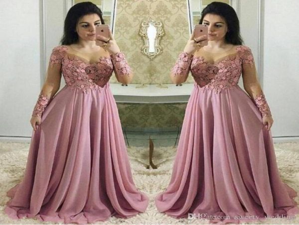 plus size gorgeous dusty pink prom dresses long sleeves sheer jewel neck applique lace handmade 3d flowers formal dress evening go1139496, Black;red
plus size gorgeous dusty pink prom dresses long sleeves sheer jewel neck applique lace handmade 3d flowers formal dress evening go1139496, Black;red