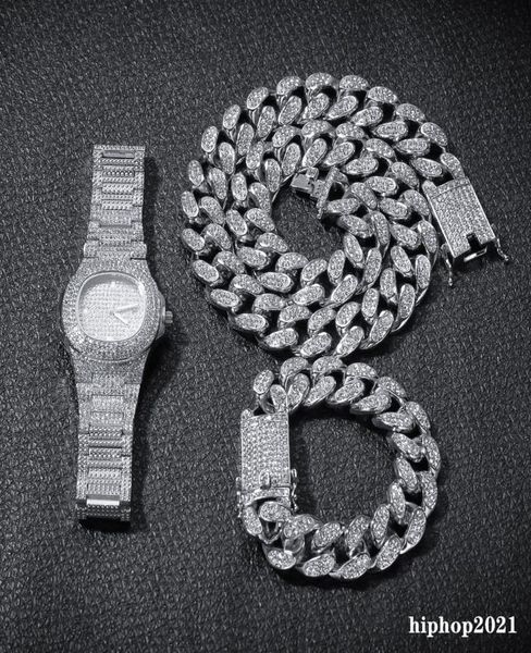 3pcsset mens hip hop iced out bling chains diamond necklace bracelets watch cuban link chains fashion hiphop jewelry sets5632365, Silver
3pcsset mens hip hop iced out bling chains diamond necklace bracelets watch cuban link chains fashion hiphop jewelry sets5632365, Silver