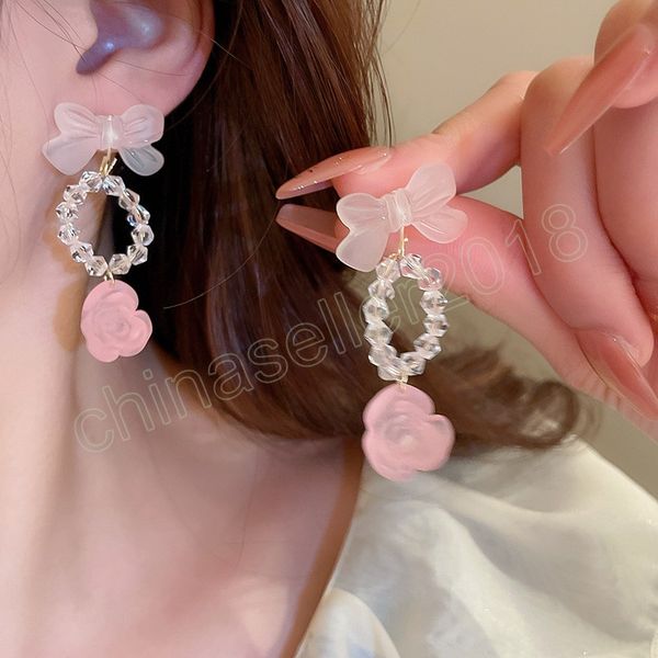 crystal acrylic bowknot flower dangle earrings for women temperament drop earrings lovely girl korea fashion jewelry, Silver
crystal acrylic bowknot flower dangle earrings for women temperament drop earrings lovely girl korea fashion jewelry, Silver