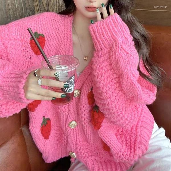 strawberry kintted long sleeve loose single breasted coat women autumn fashion thicken warm cardigan sweater streetwear, White
strawberry kintted long sleeve loose single breasted coat women autumn fashion thicken warm cardigan sweater streetwear, White