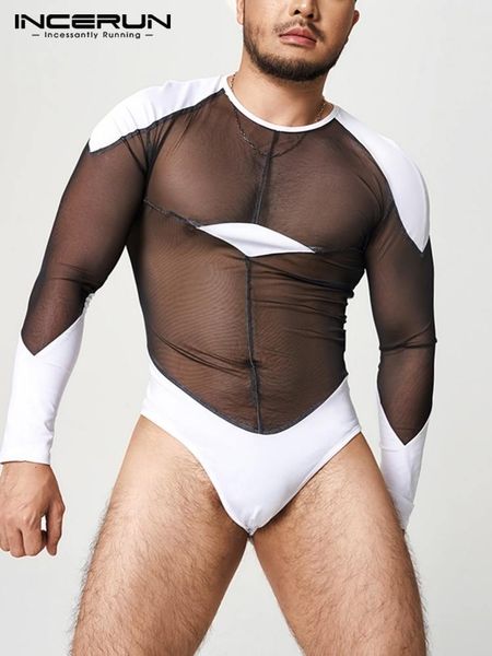 men s sleepwear 2023 bodysuits mesh patchwork transparent o neck long sleeve pajamas romper underwear skinny bodysuit s 5xl incerun 230404, Black;brown
men s sleepwear 2023 bodysuits mesh patchwork transparent o neck long sleeve pajamas romper underwear skinny bodysuit s 5xl incerun 230404, Black;brown