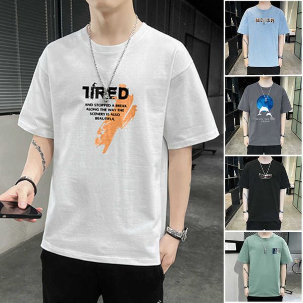 men's t-shirt 2023 new short-sleeved fashion brand half-sleeved student summer ins-shirt t shirts for men, White;black
men's t-shirt 2023 new short-sleeved fashion brand half-sleeved student summer ins-shirt t shirts for men, White;black
