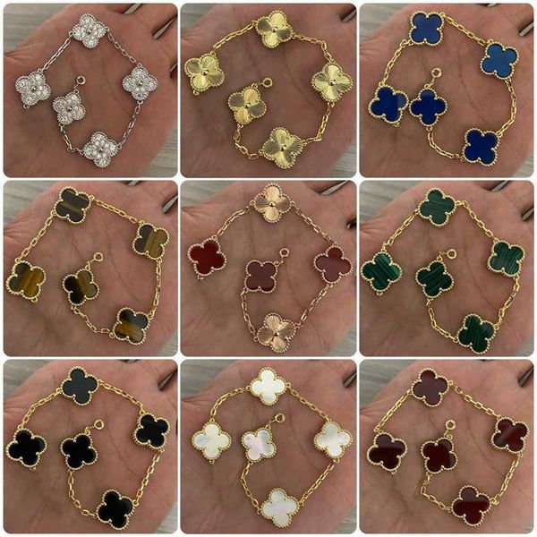 high-version lucky flower double-sided bracelet 18k rose gold red chalcedony titanium steel van house four-leaf five-flower, Black
high-version lucky flower double-sided bracelet 18k rose gold red chalcedony titanium steel van house four-leaf five-flower, Black
