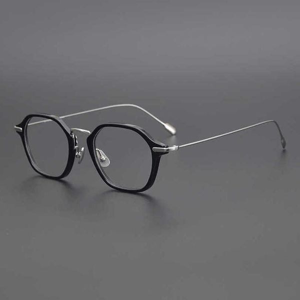 women's luxury designer japanese designer's ultra-light small hexagonal gold beam pure titanium eyeglass can be equipped with anti, White;black
women's luxury designer japanese designer's ultra-light small hexagonal gold beam pure titanium eyeglass can be equipped with anti, White;black
