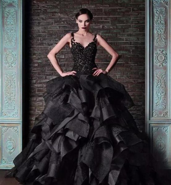 rami kadi black ball gown wedding dresses spaghetti straps vintage lace organza ruffles puffy gothic bridal formal dress wedding g2535554, White
rami kadi black ball gown wedding dresses spaghetti straps vintage lace organza ruffles puffy gothic bridal formal dress wedding g2535554, White