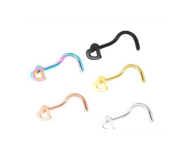 surgical steel heart nose stud rings screw bend piercing jewelry women nose pin uoxtw1302650, Silver
surgical steel heart nose stud rings screw bend piercing jewelry women nose pin uoxtw1302650, Silver