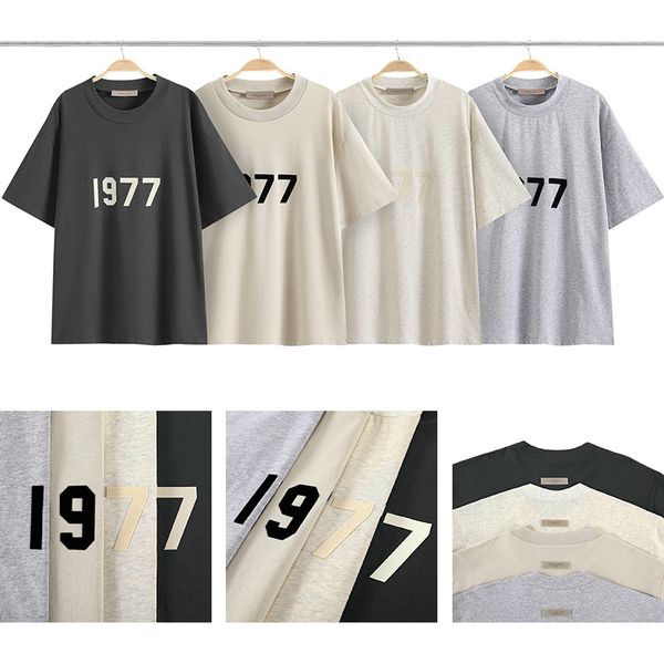 fog casual breathable pullover oversized crewneck washed cotton 1977 flocking printing t shirt, White;black
fog casual breathable pullover oversized crewneck washed cotton 1977 flocking printing t shirt, White;black