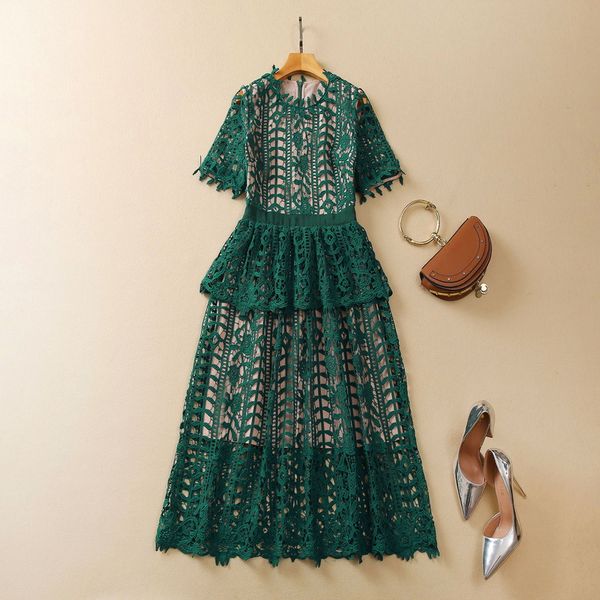 casual dresses european and american women's clothes 2023 spring new short-sleeved stand-up collar with hollow embroidery fashion green, Black;gray
casual dresses european and american women's clothes 2023 spring new short-sleeved stand-up collar with hollow embroidery fashion green, Black;gray