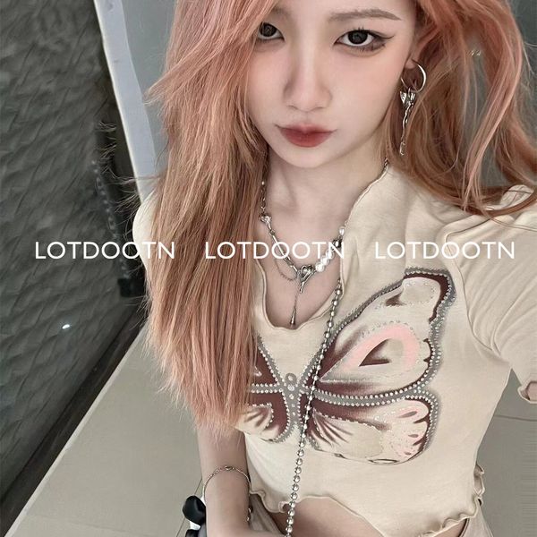 women s t shirt lotdootn vintage high street short sleeves t shirt women bodycon tees gothic bare waist female 230404, White
women s t shirt lotdootn vintage high street short sleeves t shirt women bodycon tees gothic bare waist female 230404, White