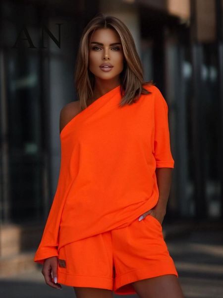 women s two piece pants 2023 spring solid off shoulder shorts sports set plus size matching s peice for women s 230404, White
women s two piece pants 2023 spring solid off shoulder shorts sports set plus size matching s peice for women s 230404, White