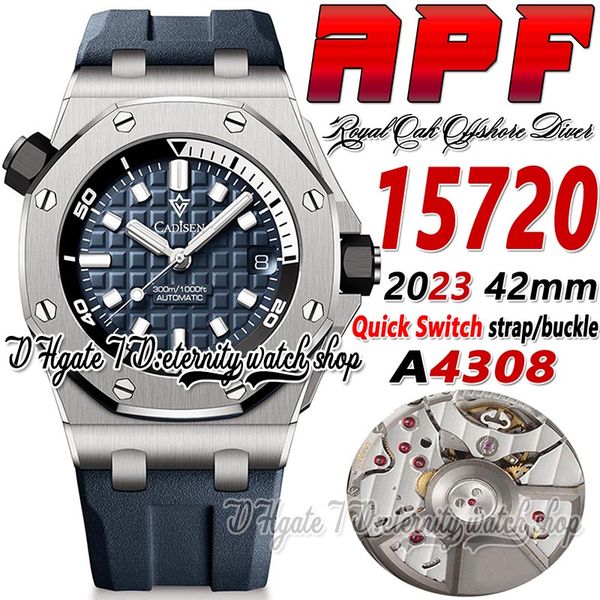 apf v2 apf15720 a4308 automatic mens watch 42mm steel case blue textured dial rubber strap with functional quick removal endlinks super edit, Slivery;brown
apf v2 apf15720 a4308 automatic mens watch 42mm steel case blue textured dial rubber strap with functional quick removal endlinks super edit, Slivery;brown