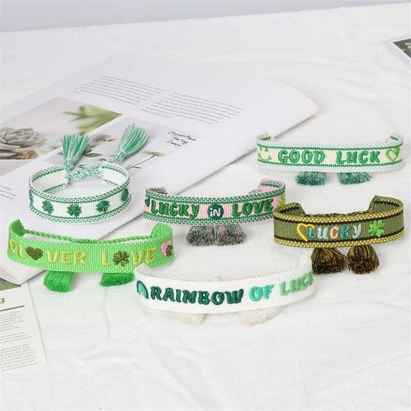 straight clover bracelet lucky lucky handwoven handrope personalized simple wrist band, Black
straight clover bracelet lucky lucky handwoven handrope personalized simple wrist band, Black