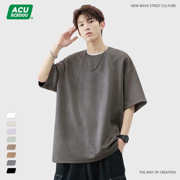 men's t-shirt wear acu | spring 2023 new quality suede solid color versatile fashion brand loose short sleeve men, White;black
men's t-shirt wear acu | spring 2023 new quality suede solid color versatile fashion brand loose short sleeve men, White;black