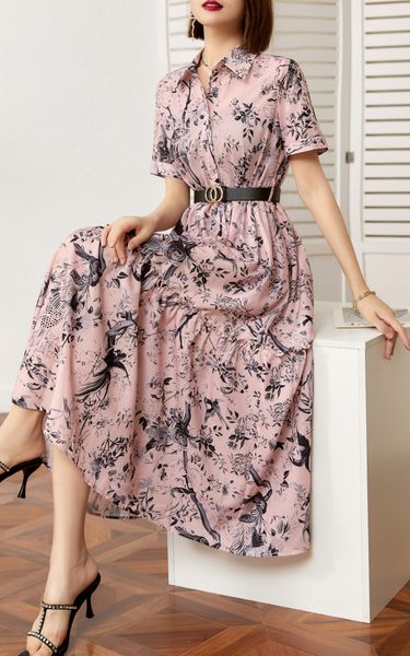 dress 2023 spring/summer vintage print wrapped waist show thin and elegant temperament shirt dress dress daily, Black
dress 2023 spring/summer vintage print wrapped waist show thin and elegant temperament shirt dress dress daily, Black