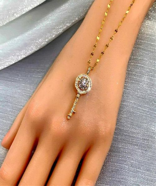classic titanium steel diamonds key pendant necklaces 18k gold plated women luck necklace designer jewelry ti0266655253, Silver
classic titanium steel diamonds key pendant necklaces 18k gold plated women luck necklace designer jewelry ti0266655253, Silver