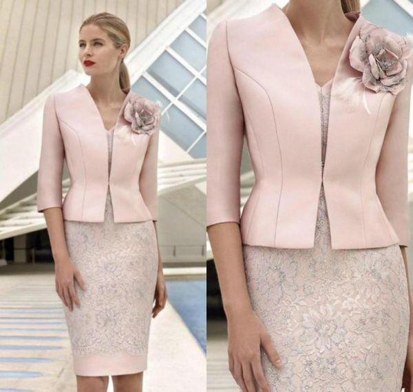 elegant pink mother of the bride dresses with jacket lace appliqued beads wedding guest dress knee length formal mother outfit pro9669504, Black;red
elegant pink mother of the bride dresses with jacket lace appliqued beads wedding guest dress knee length formal mother outfit pro9669504, Black;red