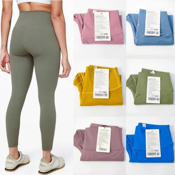 

LL 2023 Yoga Clothes High Waist Yoga Pants Women Push-up Fitness Leggings Soft Elastic Hip Lift T-shaped LU Sports Pants Running Training Lady 22 Colors, #10