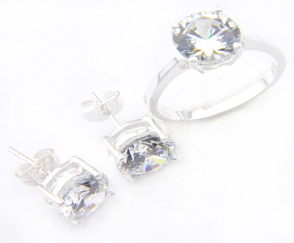 wedding jewelry sets 2 pcs lot round z 925 silver stud earrings rings white cz zircon for women anniversary gift sets shi2700751, Slivery;golden 
wedding jewelry sets 2 pcs lot round z 925 silver stud earrings rings white cz zircon for women anniversary gift sets shi2700751, Slivery;golden