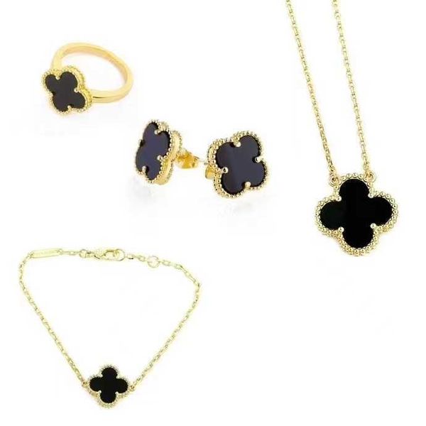 steel necklace bracelet ear buckle ring set four leaf grass flower lady classic fashion, Silver
steel necklace bracelet ear buckle ring set four leaf grass flower lady classic fashion, Silver