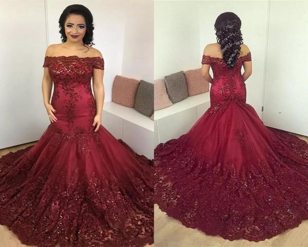 dark red mermaid off shoulder evening dresses bateau neck appliques tulle satin dark green plus size evening gowns saudi arabic pr2187996, Black;red
dark red mermaid off shoulder evening dresses bateau neck appliques tulle satin dark green plus size evening gowns saudi arabic pr2187996, Black;red
