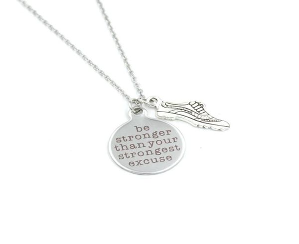 new arrival whole stainless steel necklace running shoe necklace be stronger than your strongest excuse pendant necklace runne8202580, Silver
new arrival whole stainless steel necklace running shoe necklace be stronger than your strongest excuse pendant necklace runne8202580, Silver