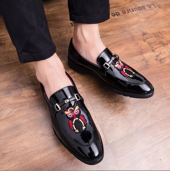 fashion men's leather loafers design luxury pointed toe male formal business dress shoes slip-on men wedding shoes casual size: eu39-44, Black
fashion men's leather loafers design luxury pointed toe male formal business dress shoes slip-on men wedding shoes casual size: eu39-44, Black