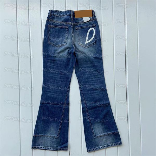 wonen denim flare pants letters high wasit jeans street style trendy jeans, Black