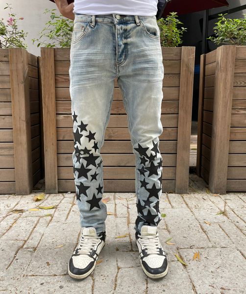 mens jeans american designer star embroidery splice fashion brand jeans motorcycle pants men slim fit pants, Blue
mens jeans american designer star embroidery splice fashion brand jeans motorcycle pants men slim fit pants, Blue