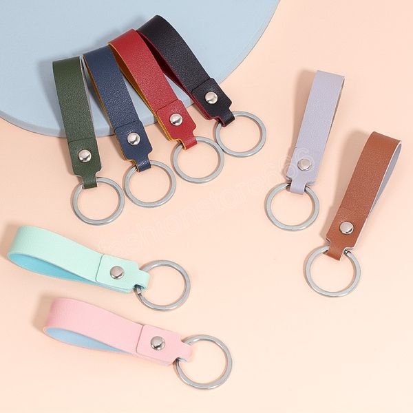 8 colors double-sided pu leather key ring men's and women's simple pink car keyring metal key ring business party wedding gift, Silver
8 colors double-sided pu leather key ring men's and women's simple pink car keyring metal key ring business party wedding gift, Silver