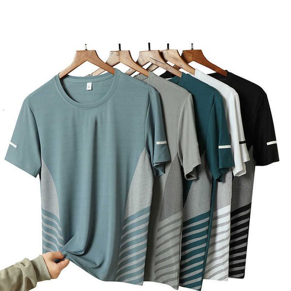 men's t-shirt ice silk short sleeve summer thin loose size elastic wear breathable quick dried sportswear, White;black
men's t-shirt ice silk short sleeve summer thin loose size elastic wear breathable quick dried sportswear, White;black