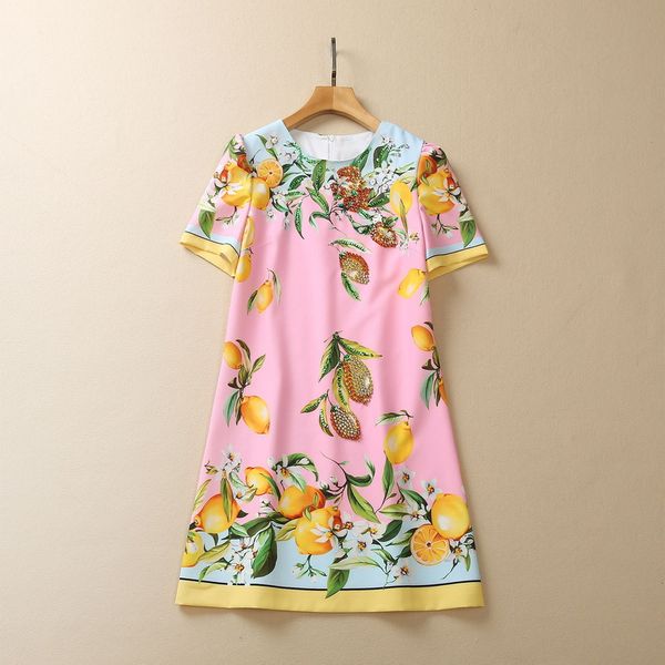 casual dresses european and american women's clothes 2023 spring new round neck short sleeve stud bead lemon print pink fashionable dre, Black;gray
casual dresses european and american women's clothes 2023 spring new round neck short sleeve stud bead lemon print pink fashionable dre, Black;gray