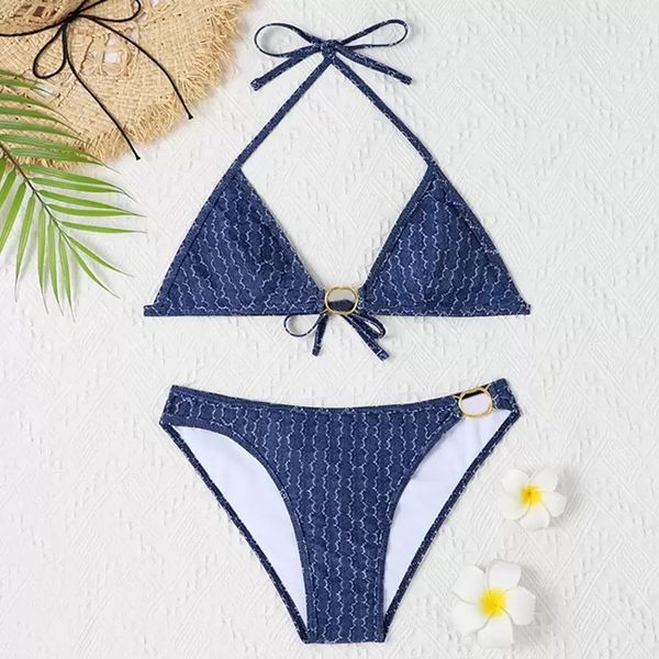 bikinis set letter jacquard swimwear textile triangle designers lady swim bra women bikini set with metal chain quick dry beach wear
bikinis set letter jacquard swimwear textile triangle designers lady swim bra women bikini set with metal chain quick dry beach wear