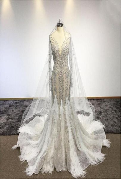 see through crystal beaded mermiad wedding dress with feathers luxury sparkly plus size dubai bridal gown custom made1965359, White
see through crystal beaded mermiad wedding dress with feathers luxury sparkly plus size dubai bridal gown custom made1965359, White