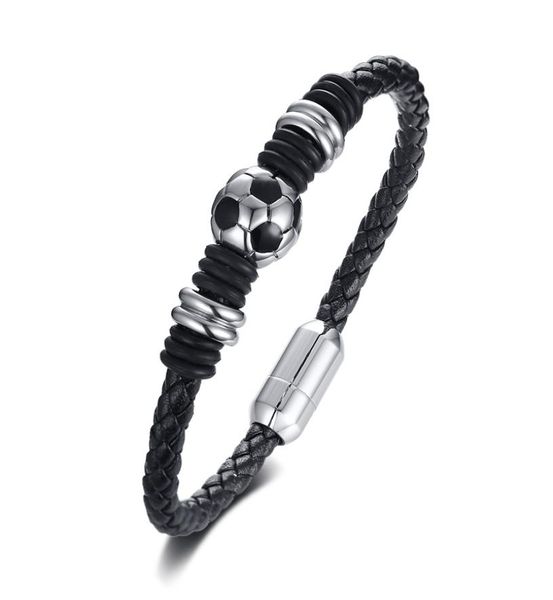 soccer bracelet sports jewelry gift for soccer lover football charm braided leather bracelet with stainless steel magnet clasp3145532, Golden;silver
soccer bracelet sports jewelry gift for soccer lover football charm braided leather bracelet with stainless steel magnet clasp3145532, Golden;silver