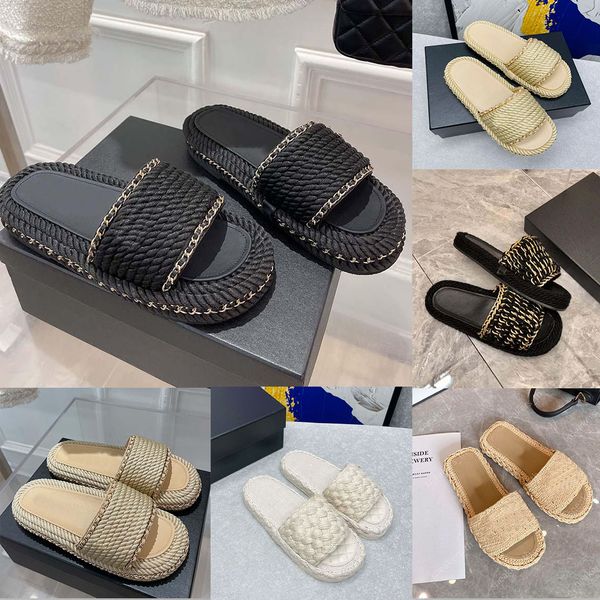 honey sandals designer slippers women slides woven slipper straw rubber sandal chain knit platform sllide summer beach flip flops with box, Black
honey sandals designer slippers women slides woven slipper straw rubber sandal chain knit platform sllide summer beach flip flops with box, Black
