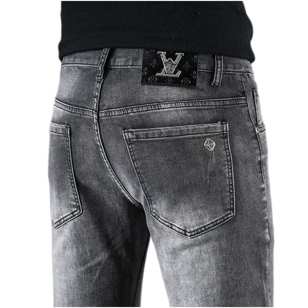 men's jeans spring summer thin denim slim fit european american high-end brand small straight pants lx2281, Blue
men's jeans spring summer thin denim slim fit european american high-end brand small straight pants lx2281, Blue