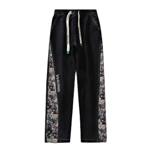 men's pants co cartoon little bear print fall/winter new contrast fashion q52l, Black
men's pants co cartoon little bear print fall/winter new contrast fashion q52l, Black