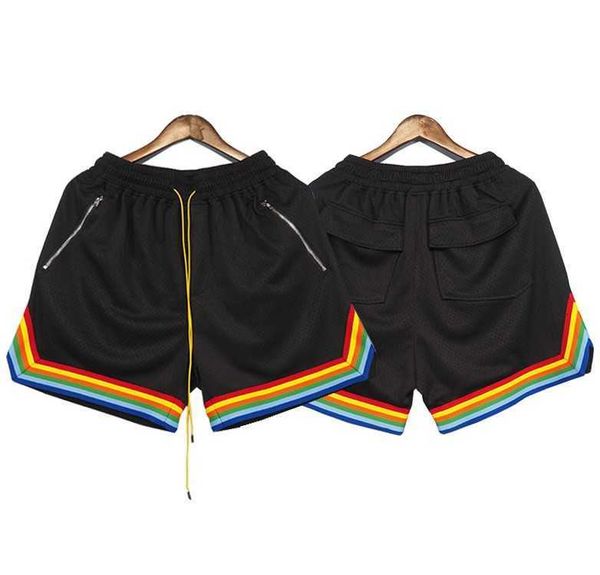 high street shorts mesh fabric rainbow sports casual capris men's and women's loose basketball pants tide, Black;white
high street shorts mesh fabric rainbow sports casual capris men's and women's loose basketball pants tide, Black;white