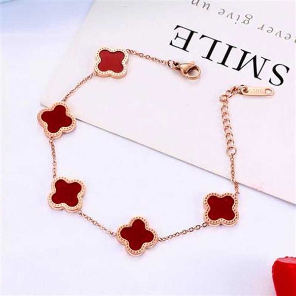 double sided clover titanium steel bracelet women's fashion ol hand jewelry room red green black shell
double sided clover titanium steel bracelet women's fashion ol hand jewelry room red green black shell
