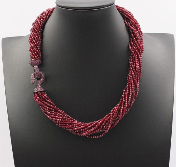 guaiguai jewelry 20 strands natural smooth round garnet beads necklace gunmetal color plated purple cz pave clasp 19inch for women1403318, Silver
guaiguai jewelry 20 strands natural smooth round garnet beads necklace gunmetal color plated purple cz pave clasp 19inch for women1403318, Silver