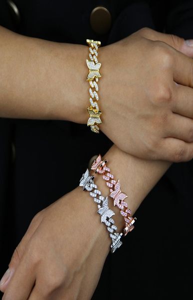 2021 women hip hop butterfly charm cuban chain bracelet bangle with white pink 5a cz paved gold rose gold silver color for women w5422302, Golden;silver
2021 women hip hop butterfly charm cuban chain bracelet bangle with white pink 5a cz paved gold rose gold silver color for women w5422302, Golden;silver