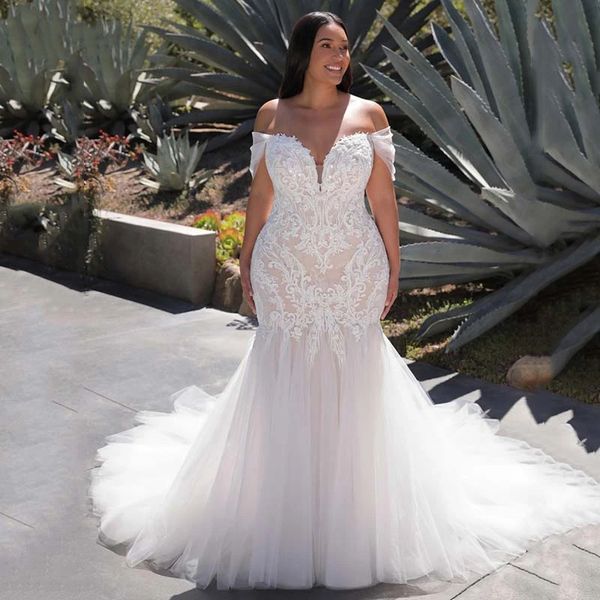 sweetheart mermaid wedding dress plus size off the shoulder backless robe de mariee lace applique long train ivory tulle bridal gown vestido, White
sweetheart mermaid wedding dress plus size off the shoulder backless robe de mariee lace applique long train ivory tulle bridal gown vestido, White