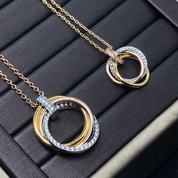 trinity necklace for women designer diamond for man three colour gold plated 18k t0p quality official reproductions classic style gift for g, Silver
trinity necklace for women designer diamond for man three colour gold plated 18k t0p quality official reproductions classic style gift for g, Silver