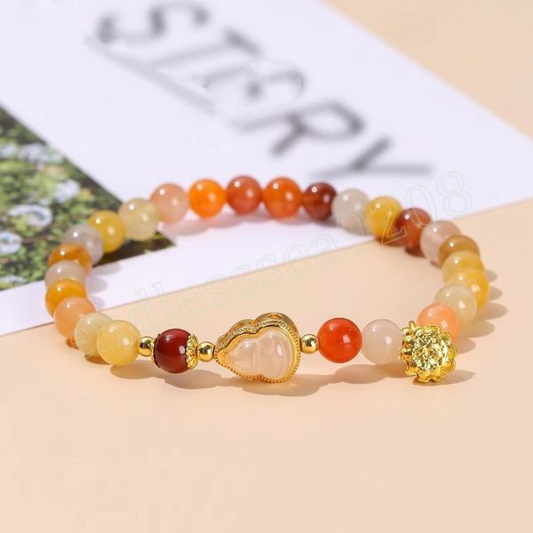 natural golden silk jade lucky gourd bracelets women korean style fresh jade bead elastic colorful bracelet for friendship, Golden;silver
natural golden silk jade lucky gourd bracelets women korean style fresh jade bead elastic colorful bracelet for friendship, Golden;silver