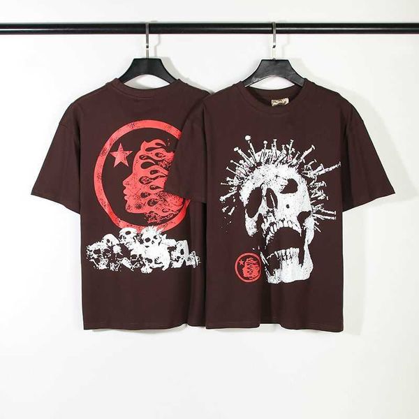 hellstar studios globe iron nail skull head european high street fashion men's and women's short sleeve t-shirt, White;black
hellstar studios globe iron nail skull head european high street fashion men's and women's short sleeve t-shirt, White;black