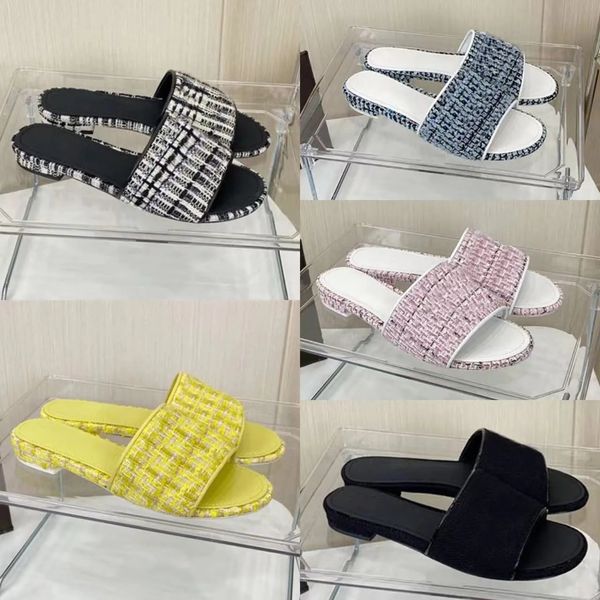 designer shoes women slippers rubber flat sandals embroidered slipper summer beach plaid weave knit sandal luxury flip flops, Black
designer shoes women slippers rubber flat sandals embroidered slipper summer beach plaid weave knit sandal luxury flip flops, Black