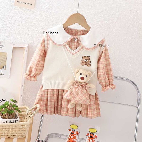 clothing sets baby girls knitted vest plaid dress spring infant outfits kids children clothes cartoon bear princess costume 230310, White
clothing sets baby girls knitted vest plaid dress spring infant outfits kids children clothes cartoon bear princess costume 230310, White
