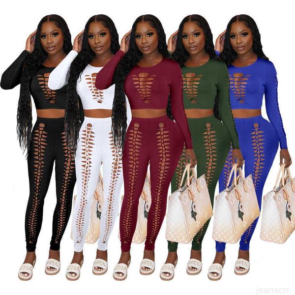 women designers pant clothes 2023 solid color hollowed out navel burnt flower fashion leisure two-piece set, White
women designers pant clothes 2023 solid color hollowed out navel burnt flower fashion leisure two-piece set, White