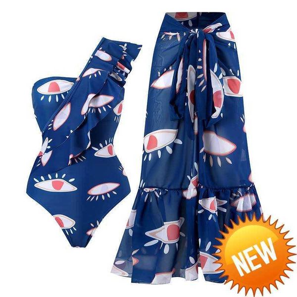 one shoulder ruffle eyes print bikini set swimsuit skirt female slim one piece deep-v backless swimwear bathing suits
one shoulder ruffle eyes print bikini set swimsuit skirt female slim one piece deep-v backless swimwear bathing suits